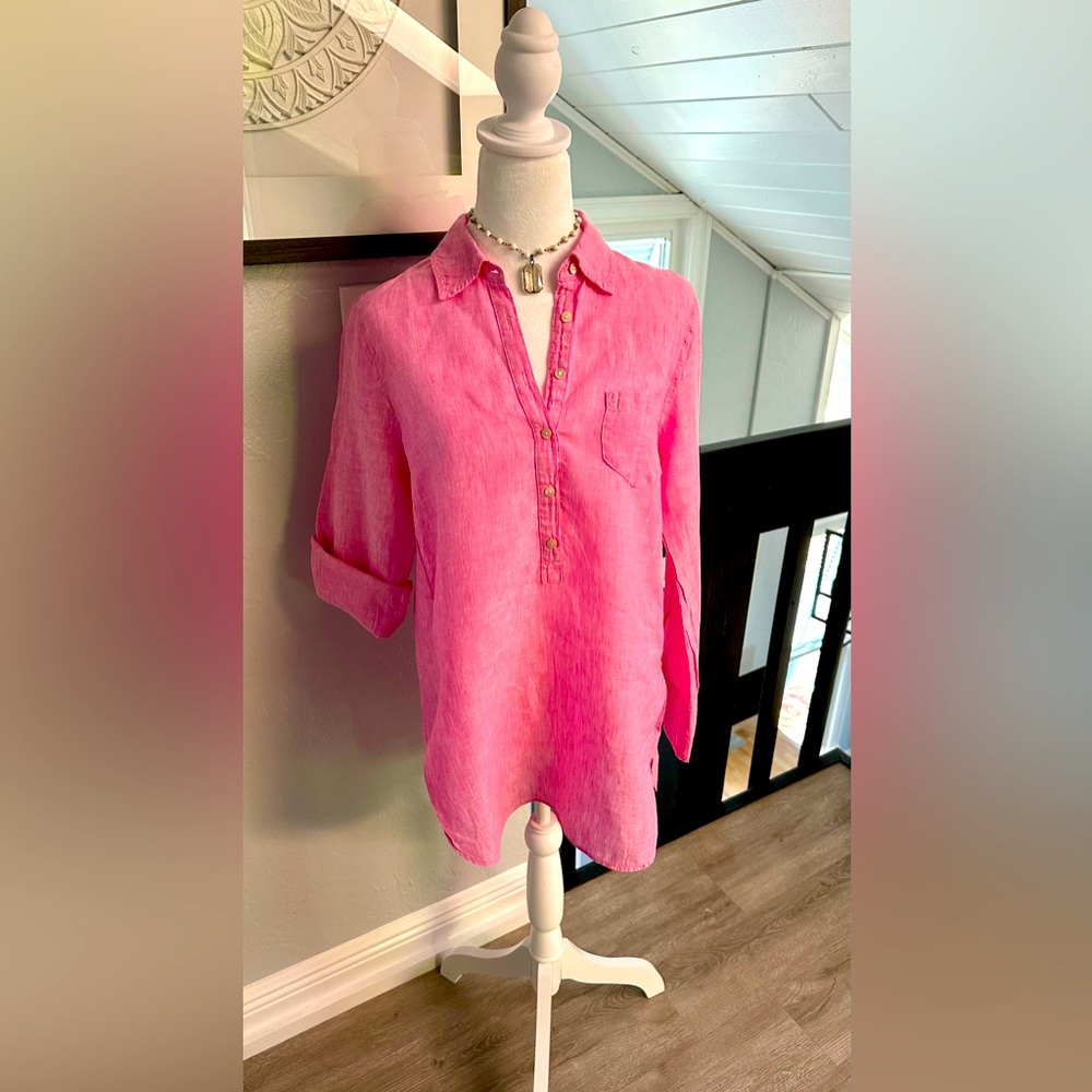 🩷 Lilly Pulitzer Linen Tunic Length Top - Picture 3 of 7